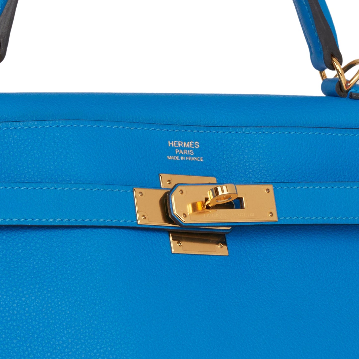 Pre-owned Hermes Kelly Retourne 32 Bleu Hydra Evercolor Gold Hardware