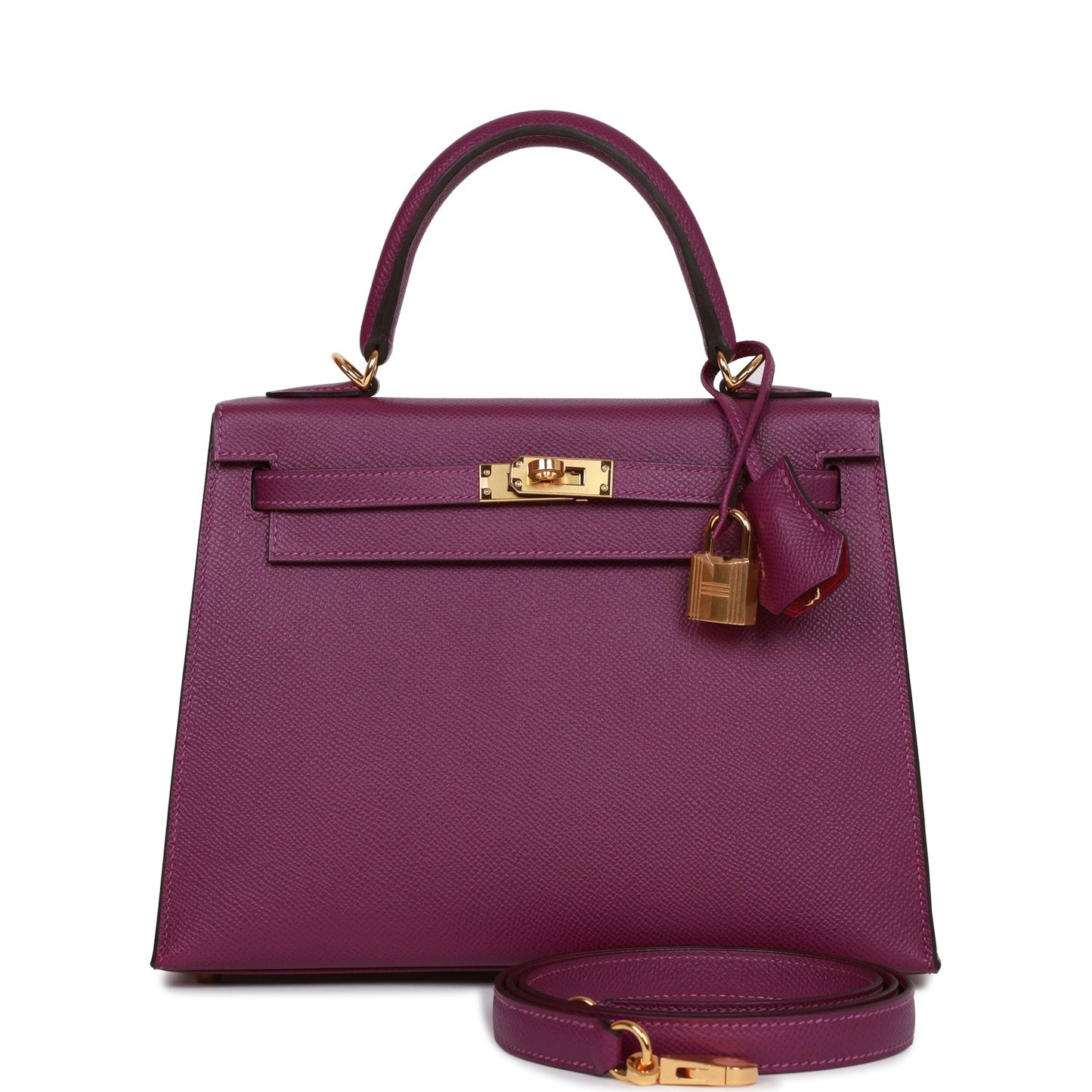 Hermes Special Order (HSS) Kelly Sellier 25 Anemone Verso Epsom Gold Hardware