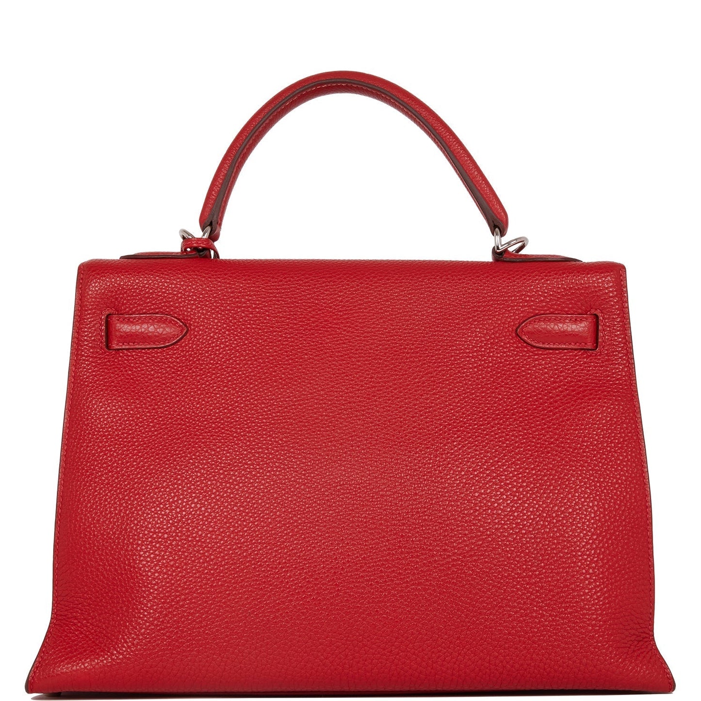 Pre-owned Hermes Kelly Mou 32 Vermillion Togo Palladium Hardware