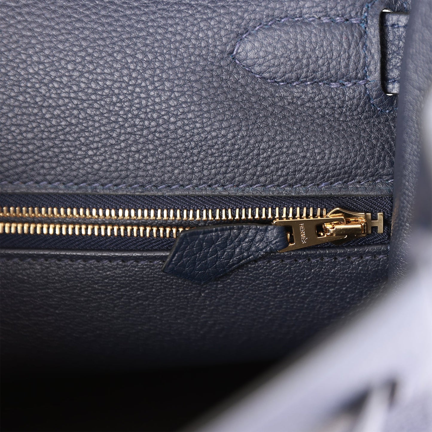 Pre-owned Hermes Kelly Retourne 32 Bleu Nuit Togo Gold Hardware