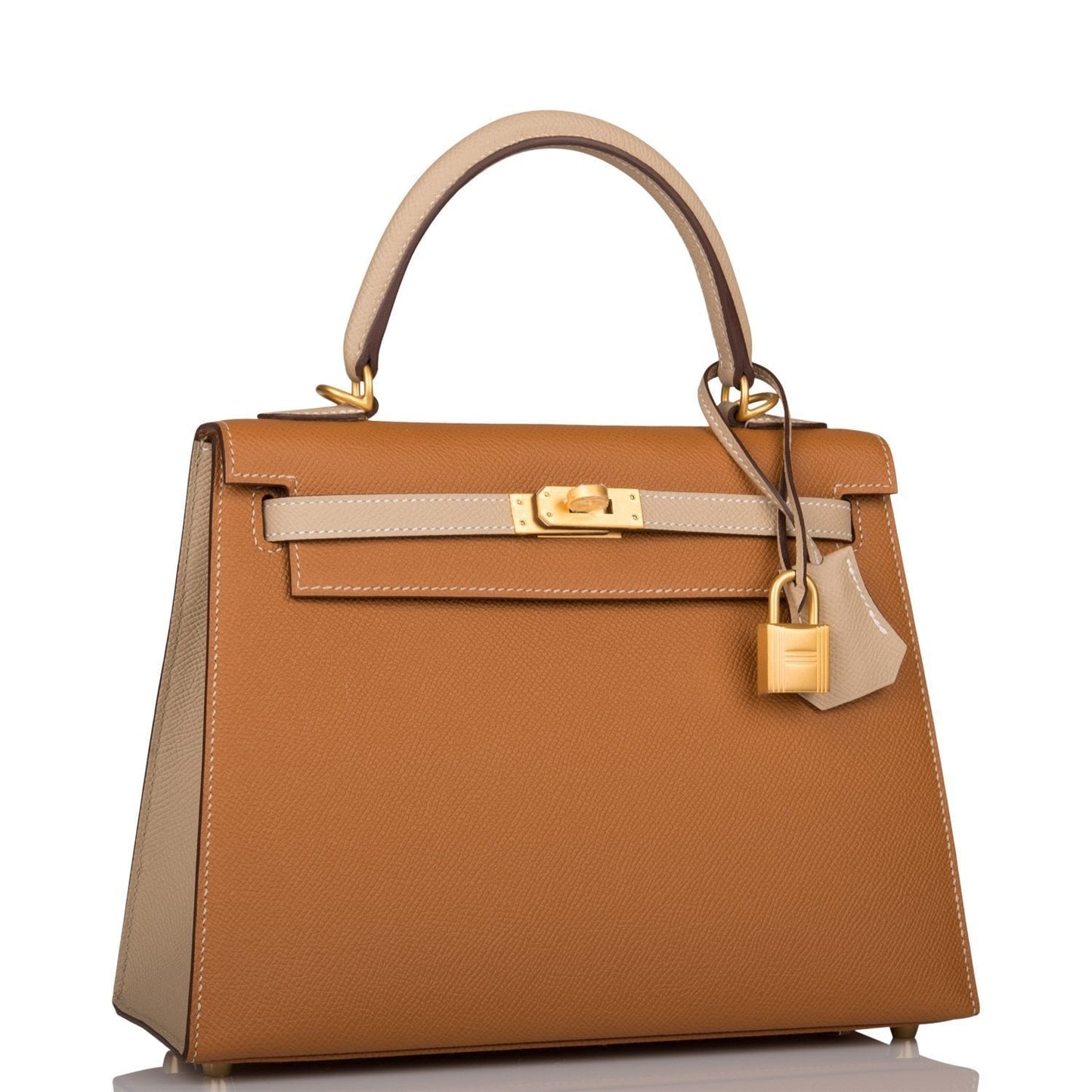 Hermes Special Order (HSS) Kelly Sellier 25 Gold and Trench Epsom Brushed Gold Hardware