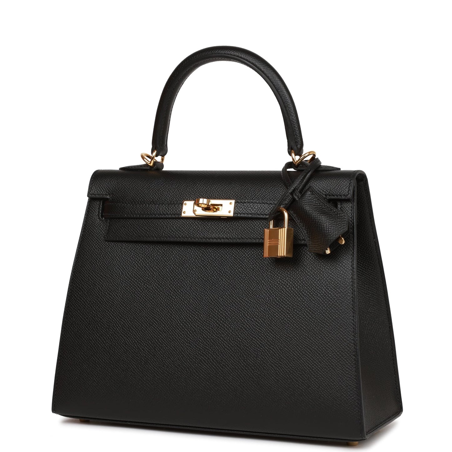 Pre-owned Hermes Kelly Sellier 25 Black Epsom  Gold Hardware Payment 1