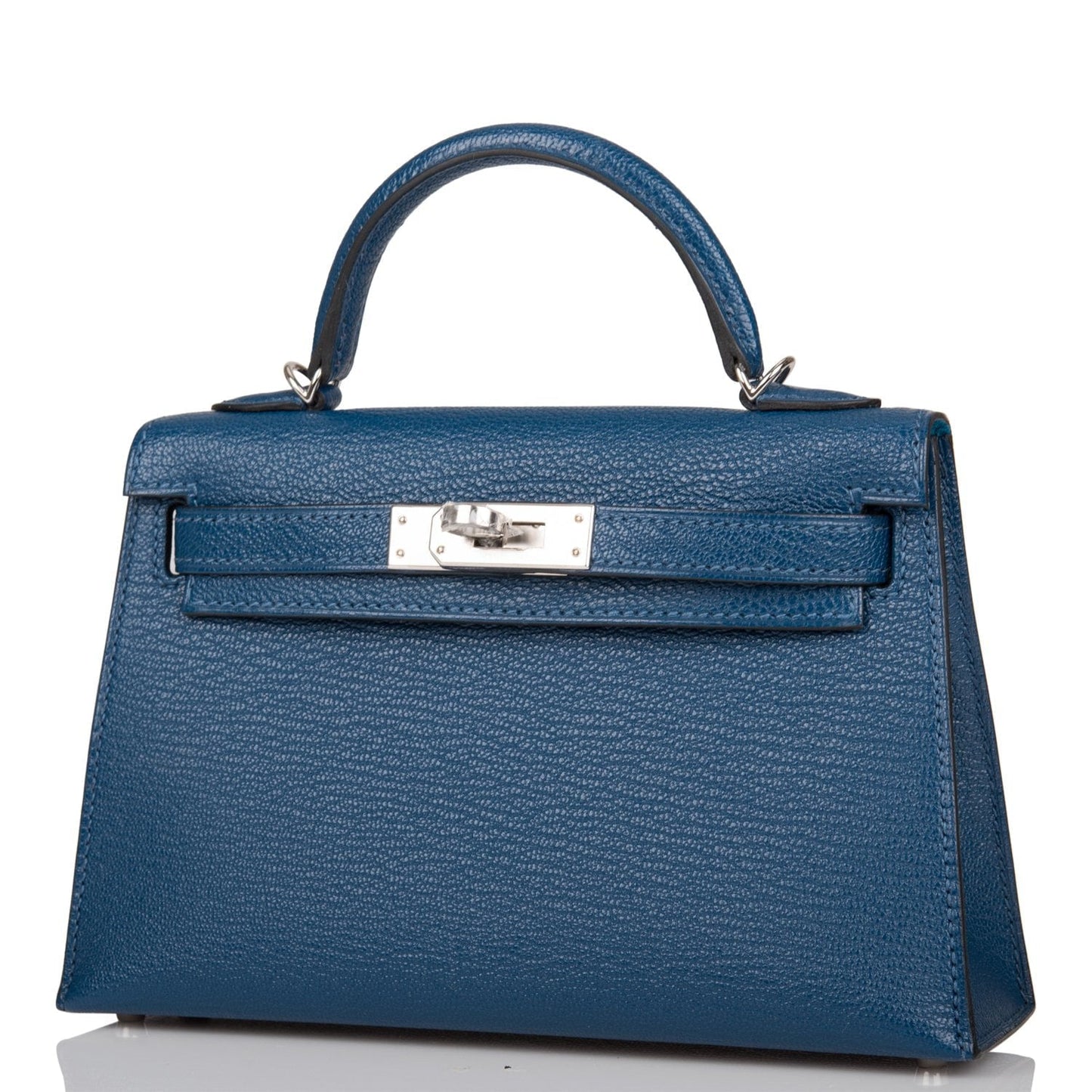 Hermes Verso Kelly Sellier 20 Deep Blue Chèvre Palladium Hardware