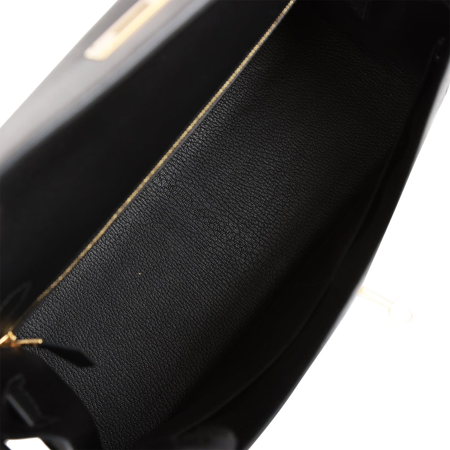 Pre-owned Hermes Kelly Sellier 32 Black Epsom Gold Hardware