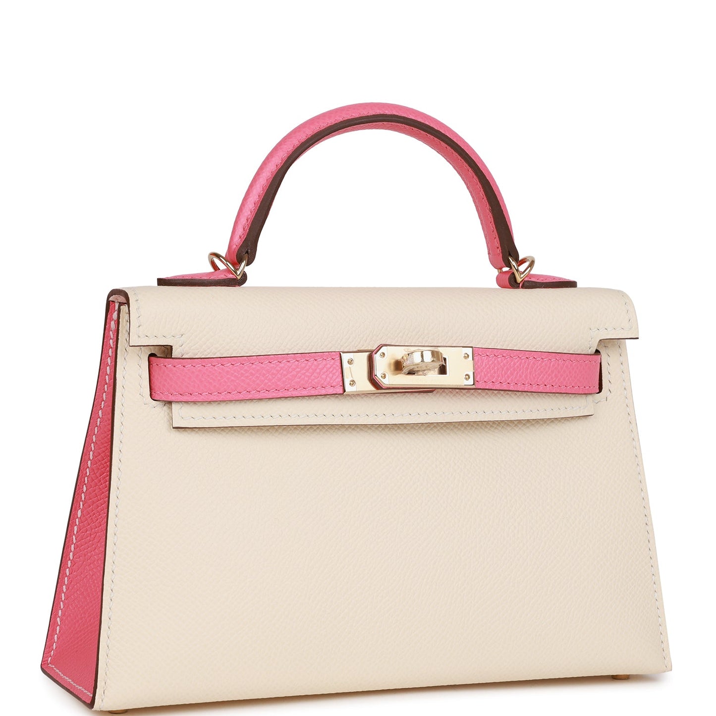 Hermes Special Order (HSS) Kelly Sellier 20 Nata and Rose Azalee Epsom Permabrass Hardware