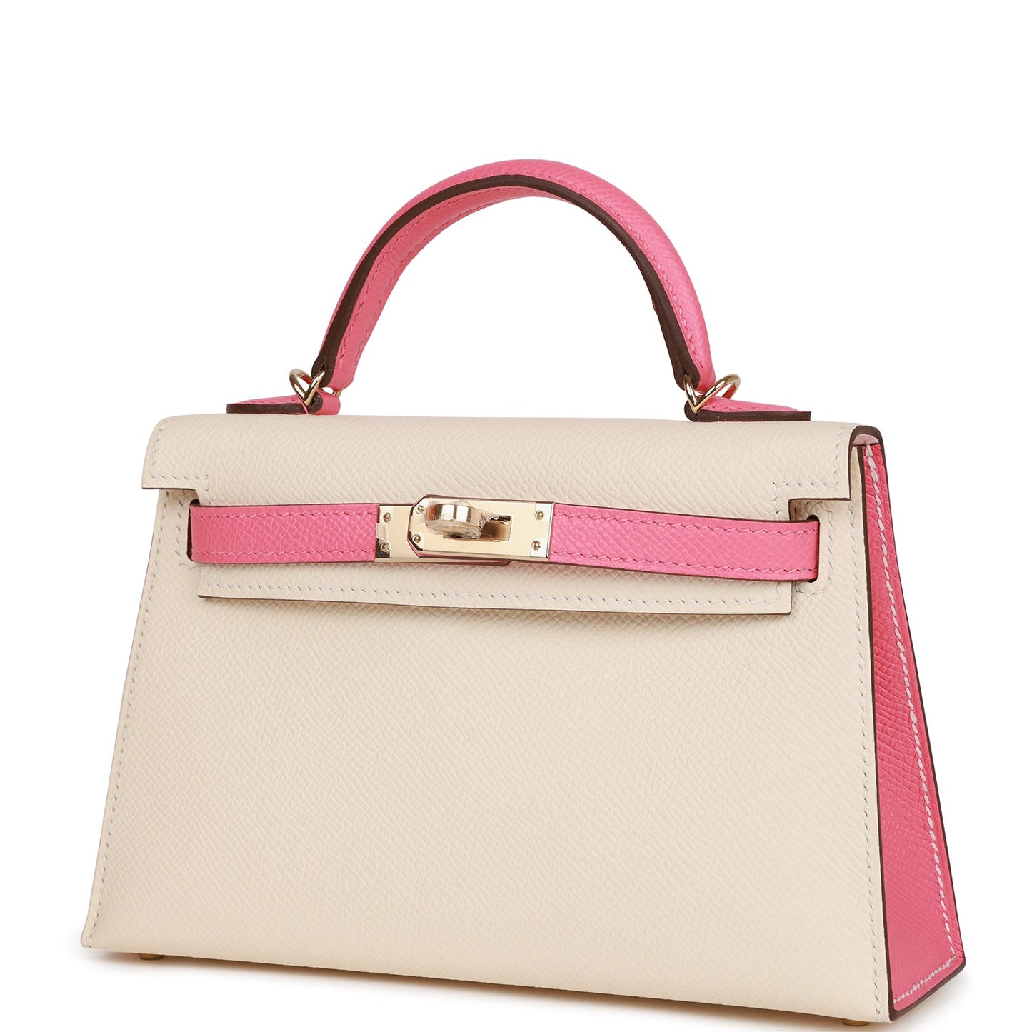 Hermes Special Order (HSS) Kelly Sellier 20 Nata and Rose Azalee Epsom Permabrass Hardware