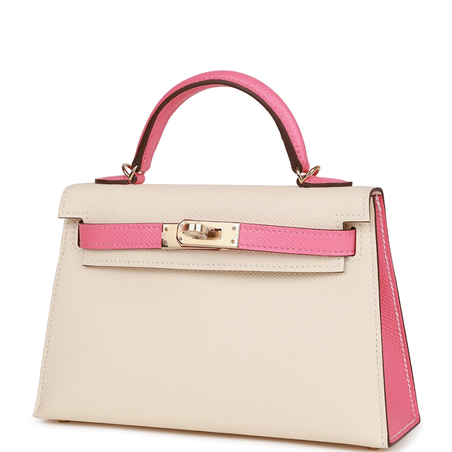 Hermes Special Order (HSS) Kelly Sellier 20 Nata and Rose Azalee Epsom Permabrass Hardware