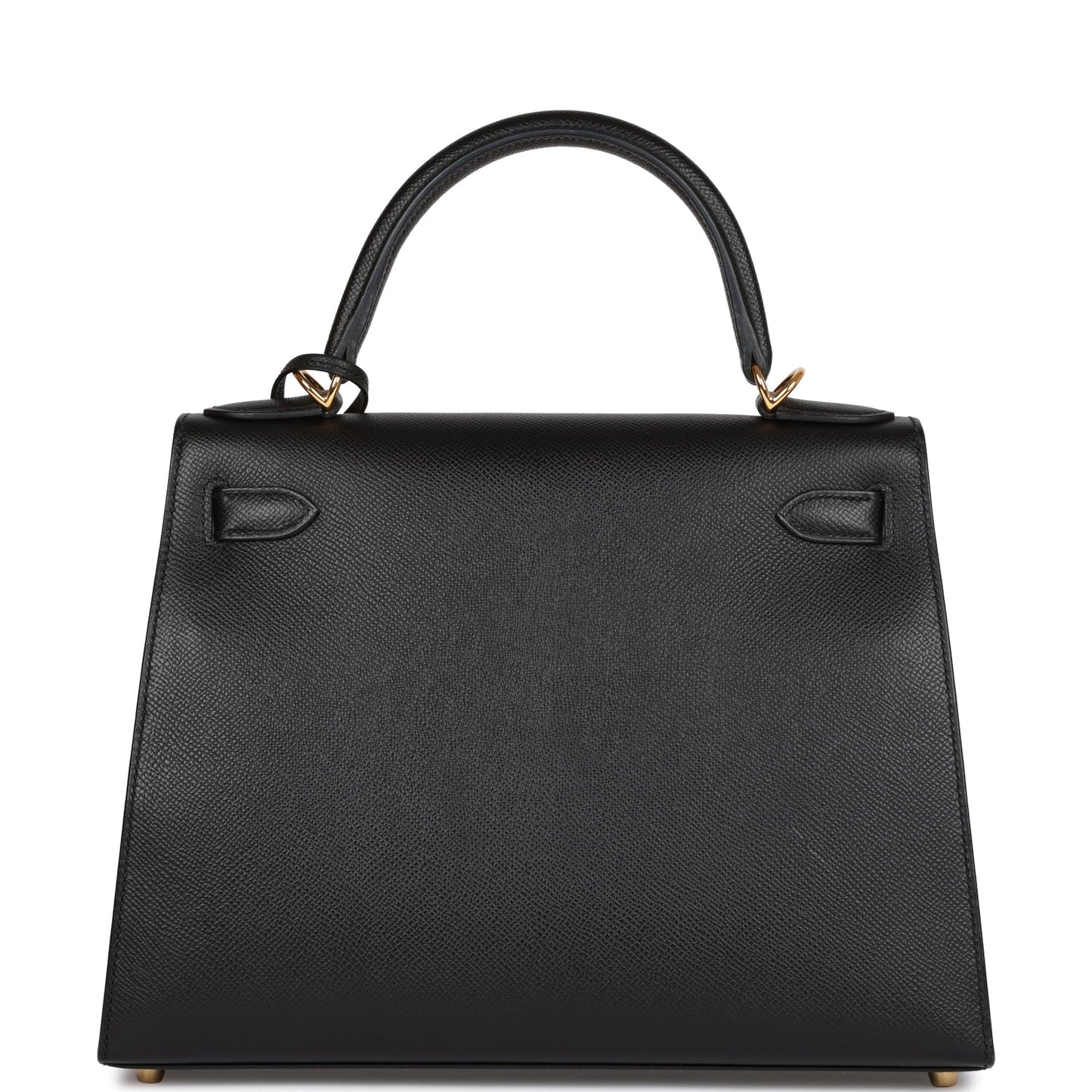 Pre-owned Hermes Kelly Sellier 28 Black Epsom Gold Hardware