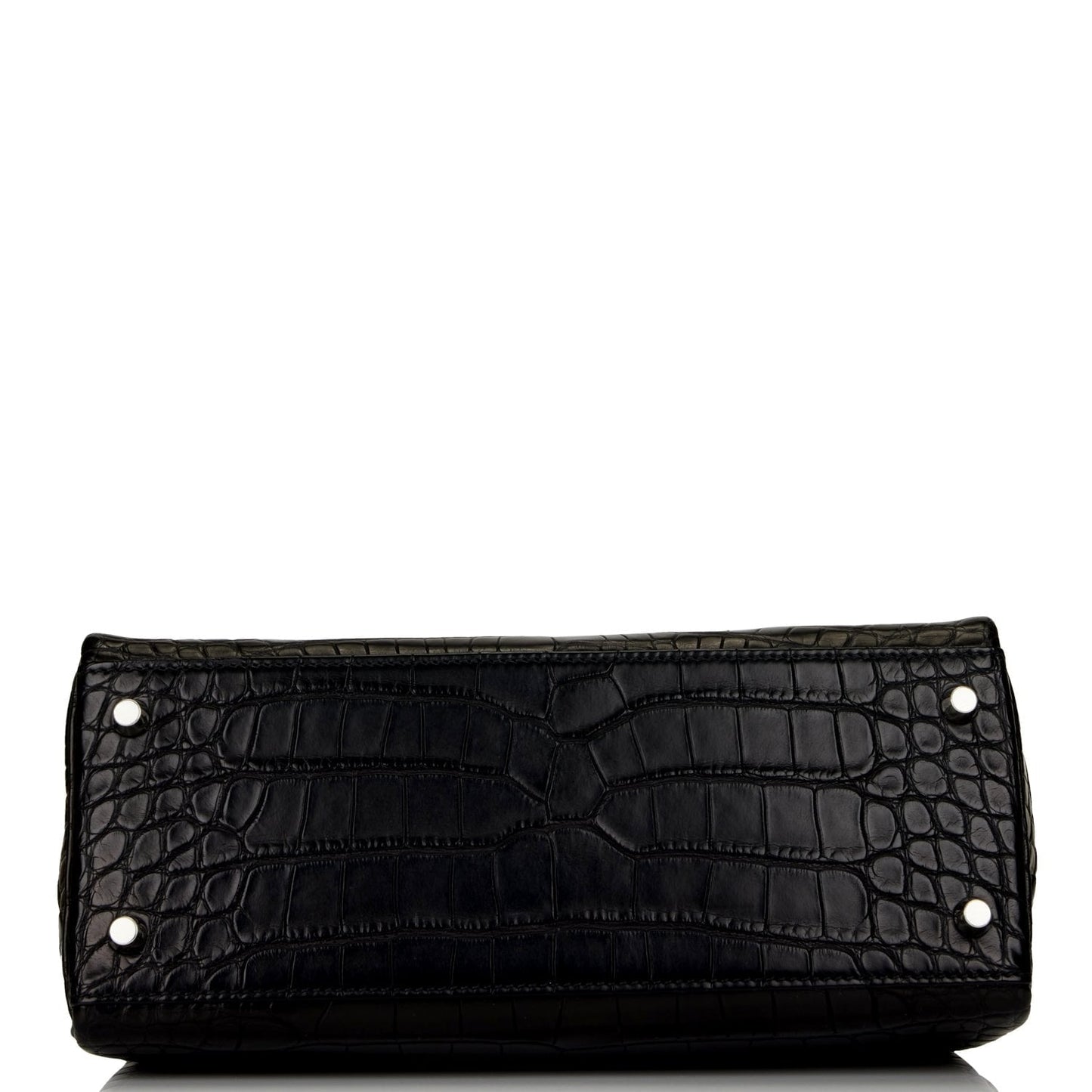 Hermes Special Order (HSS) Kelly Retourne 28 Black Matte Alligator Palladium Hardware