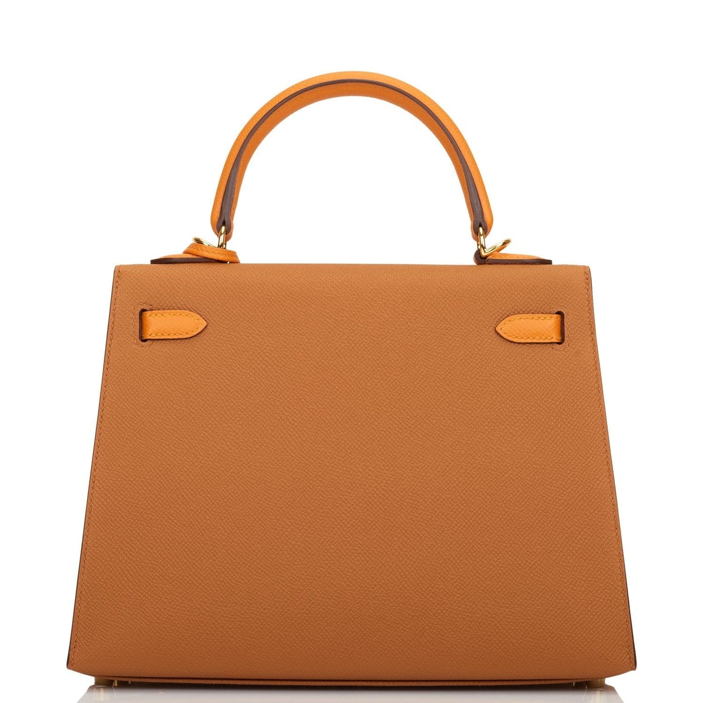 Hermes Special Order (HSS) Kelly Sellier 25 Gold and Apricot Epsom Gold Hardware