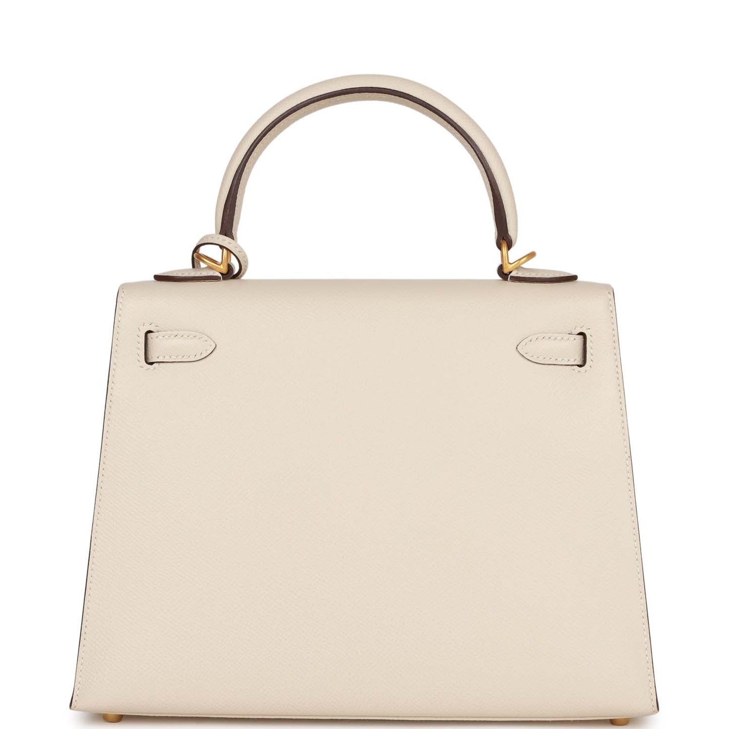 Hermes Special Order (HSS) Kelly Sellier 25 Craie Verso Epsom Brushed Gold Hardware