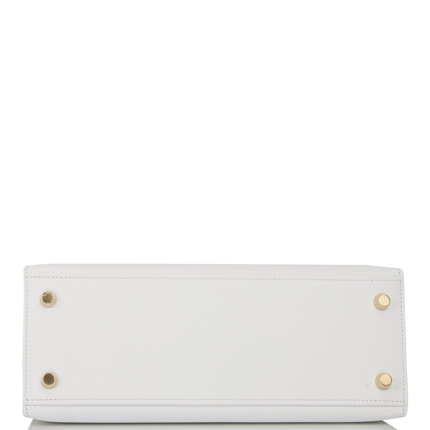 Hermes Special Order (HSS) Kelly Sellier 25 White Verso Epsom Brushed Gold Hardware