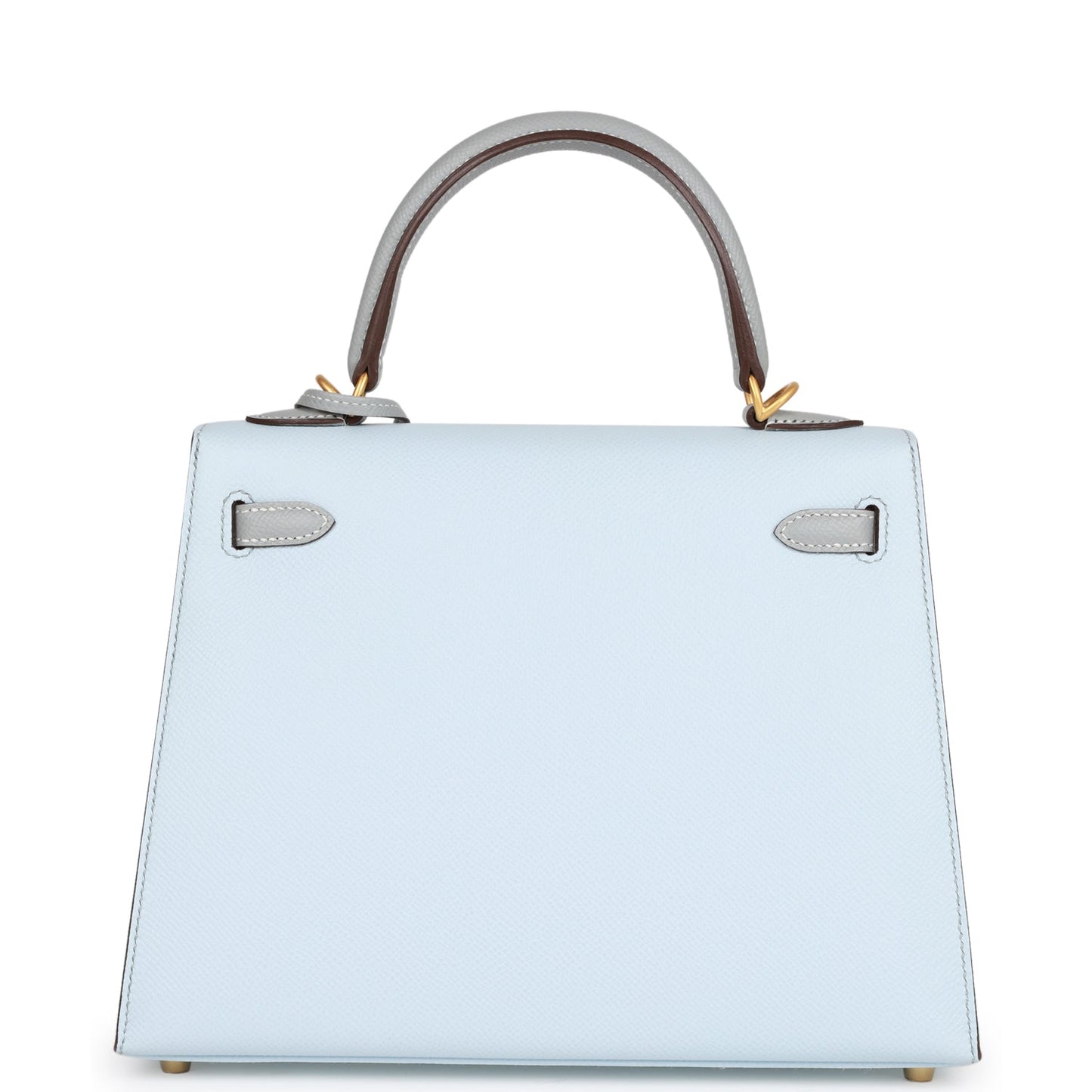 Hermes Special Order (HSS) Kelly Sellier 25 Bleu Brume and Bleu Glacier Epsom Brushed Gold Hardware - Remaining Payment 2