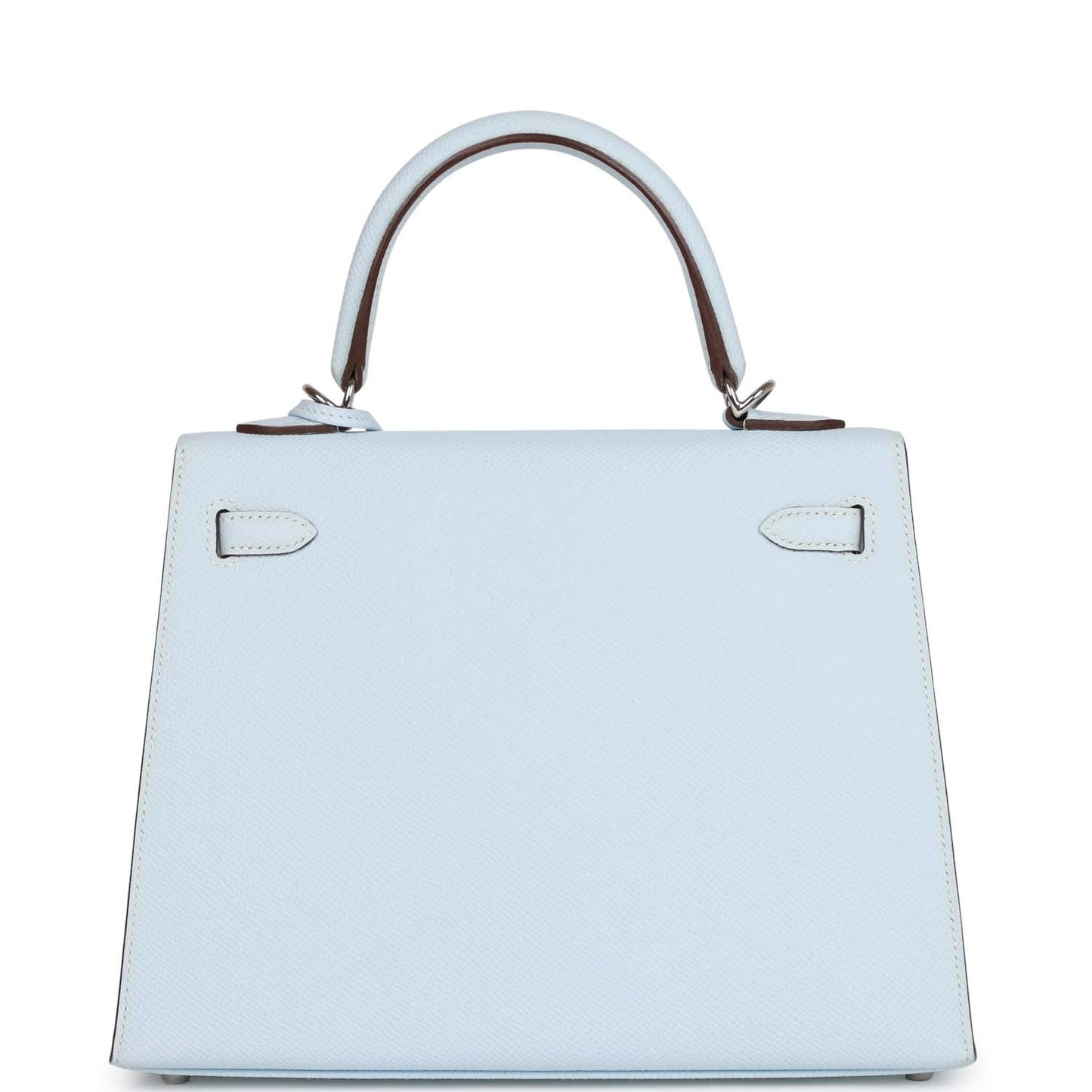 Pre-owned Hermes Kelly Sellier 25 Bleu Brume Epsom Palladium Hardware