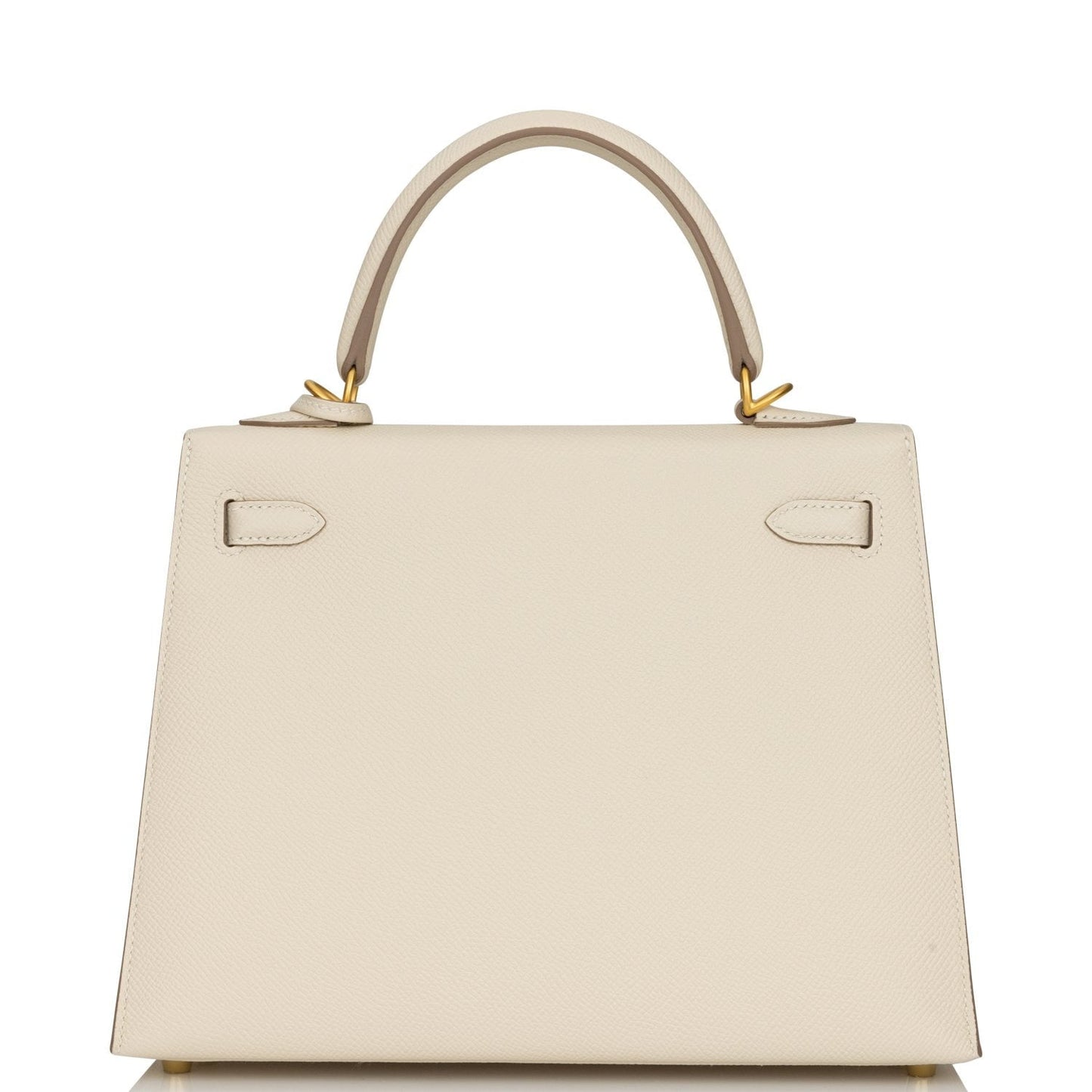 Hermes Special Order (HSS) Kelly Sellier 25 Craie Verso Epsom Brushed Gold Hardware