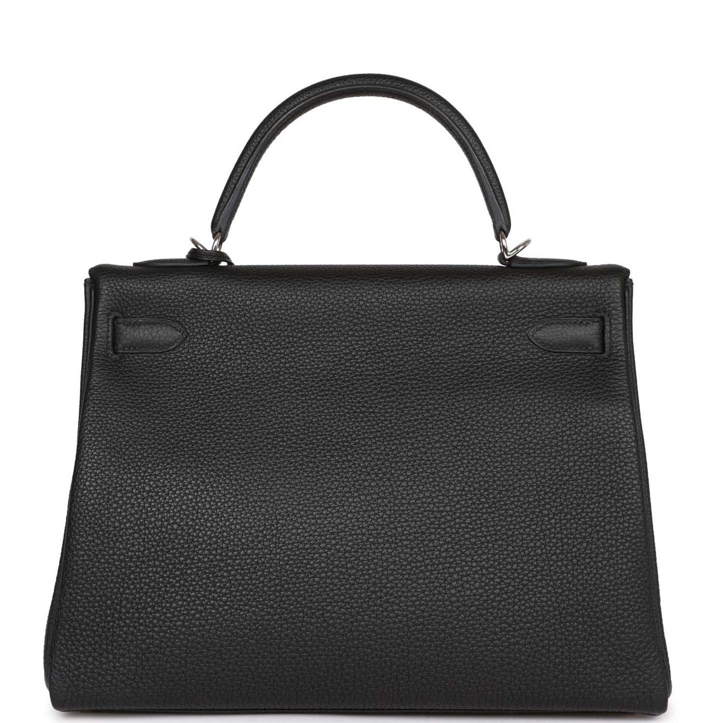 Pre-owned Hermes Kelly Retourne 32 Black Togo Palladium Hardware