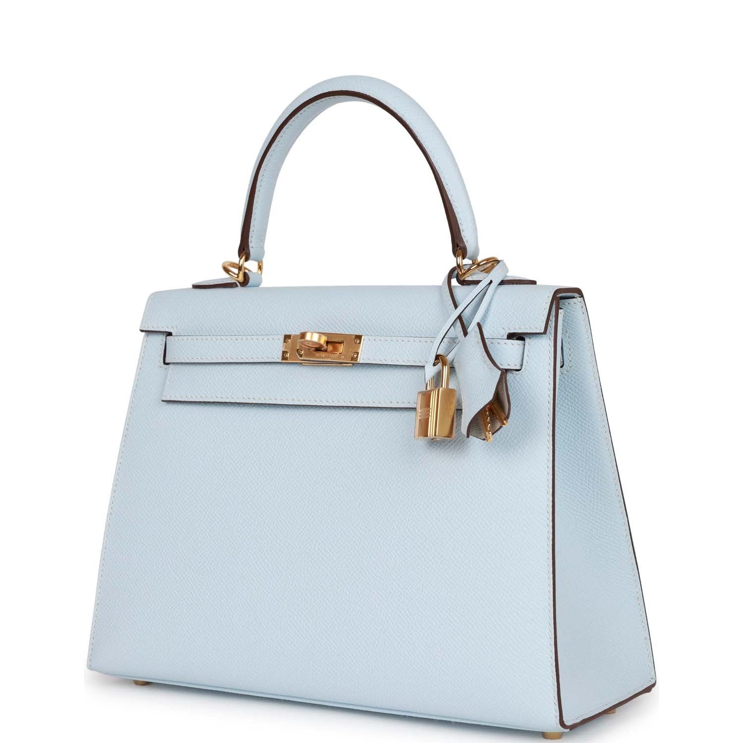 Hermes Special Order (HSS) Kelly Sellier 25 Bleu Brume Verso Epsom Gold Hardware