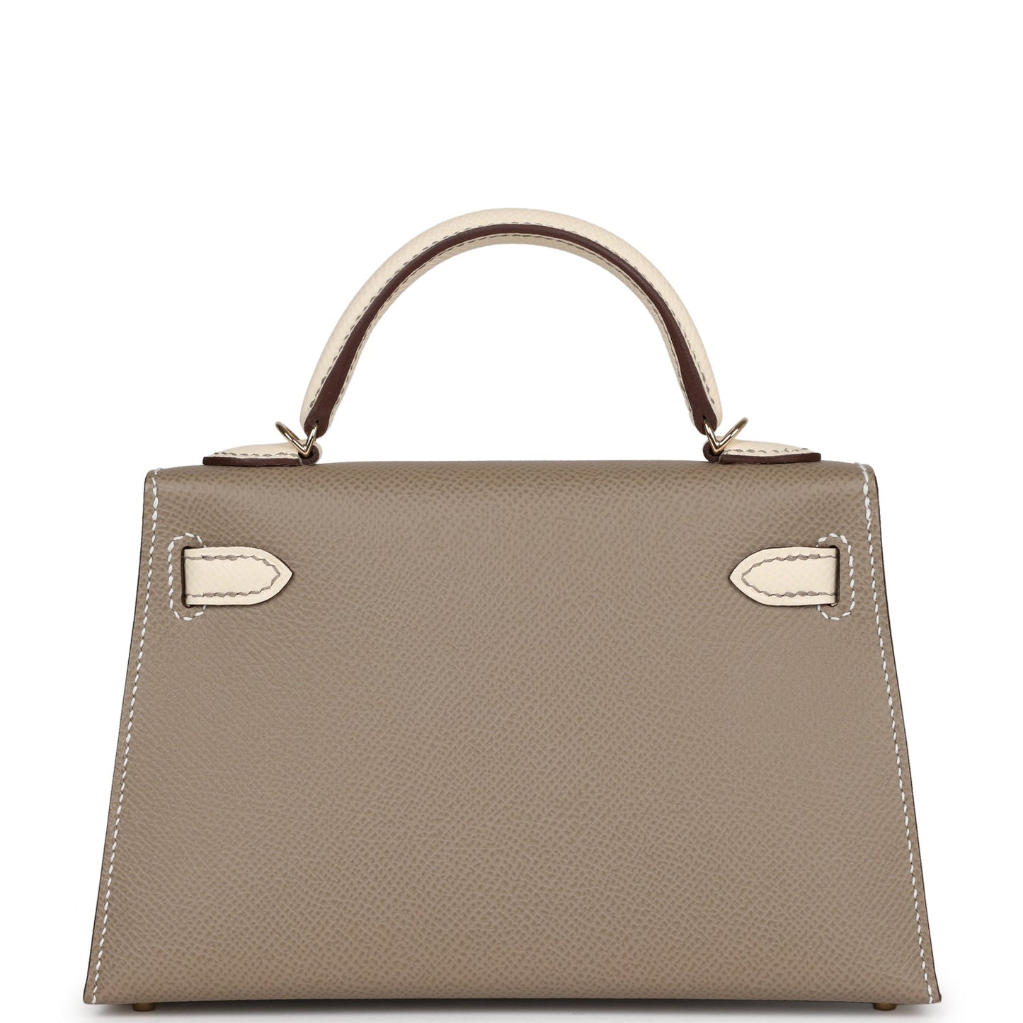 Hermes Special Order (HSS) Kelly 20 Nata and Gris Asphalte Epsom Sellier Gold Hardware