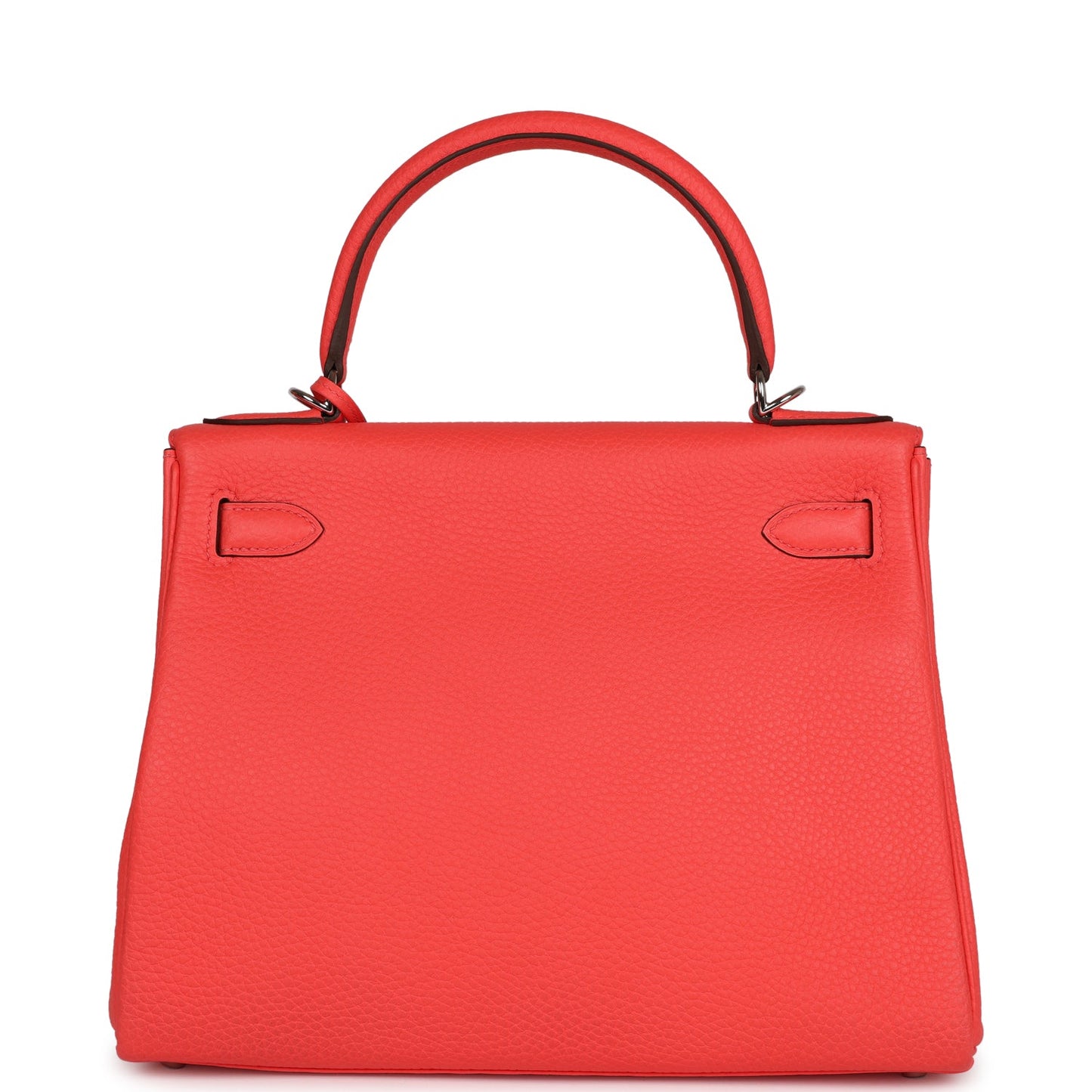 Pre-owned Hermes Kelly Retourne 28 Rose Texas Clemence Palladium Hardware