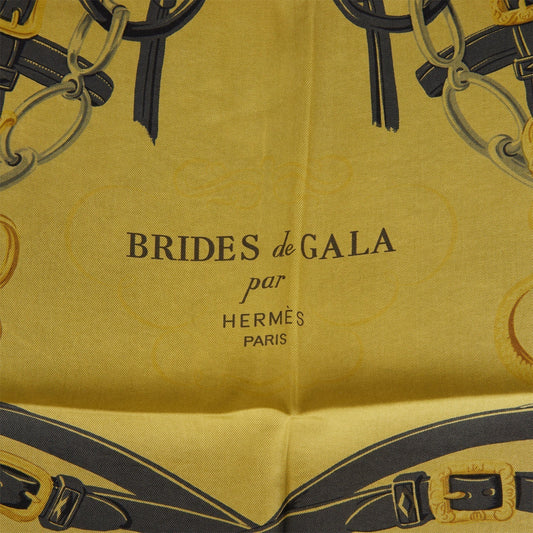 Hermes Vintage "Brides de Gala" Vert Giant Silk Shawl Scarf 90cm