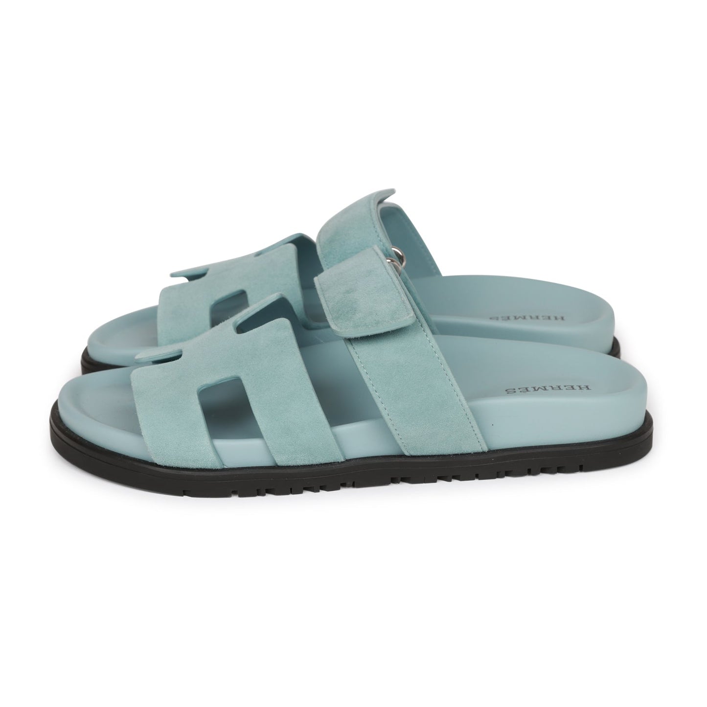 Hermes Chypre Sandals Bleu Suede 37