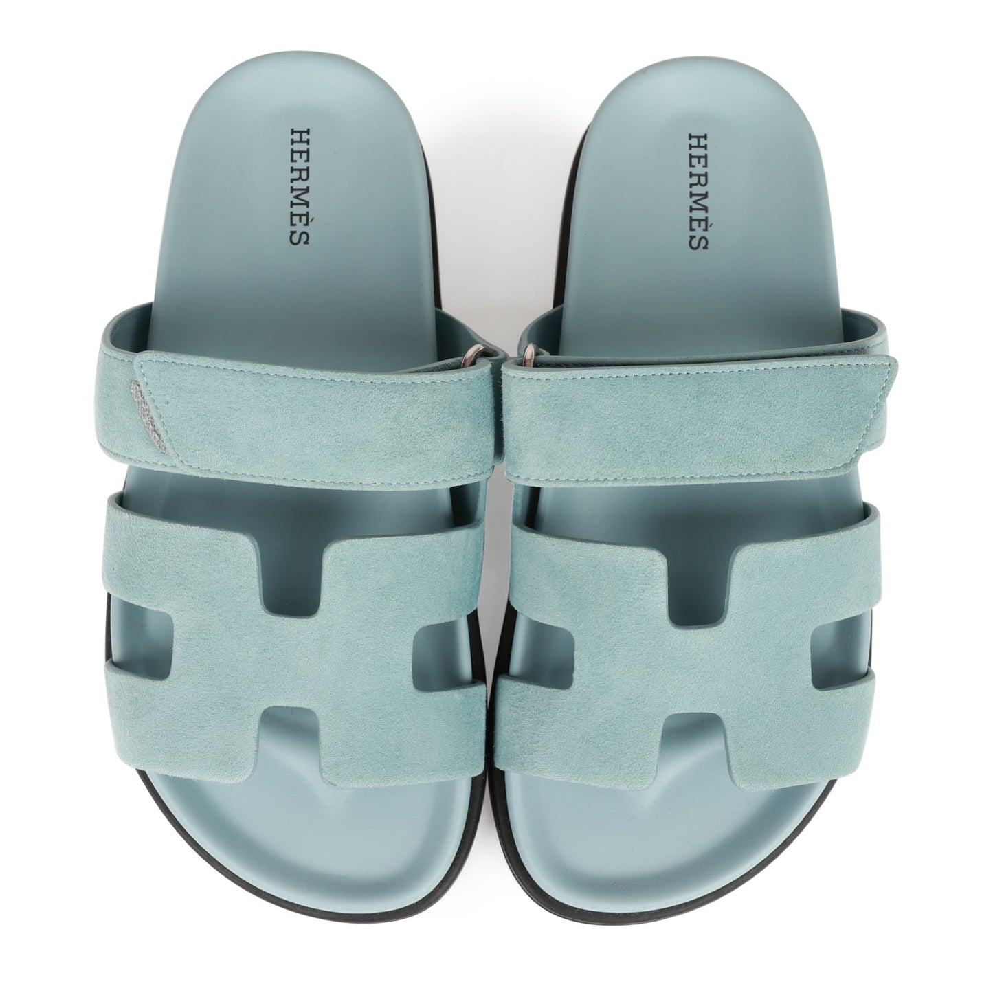 Hermes Chypre Sandals Bleu Suede 37