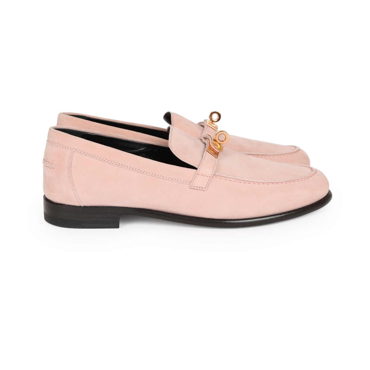 Hermes Destin Loafer Rose Aube Suede Rose Gold Hardware 38 EU