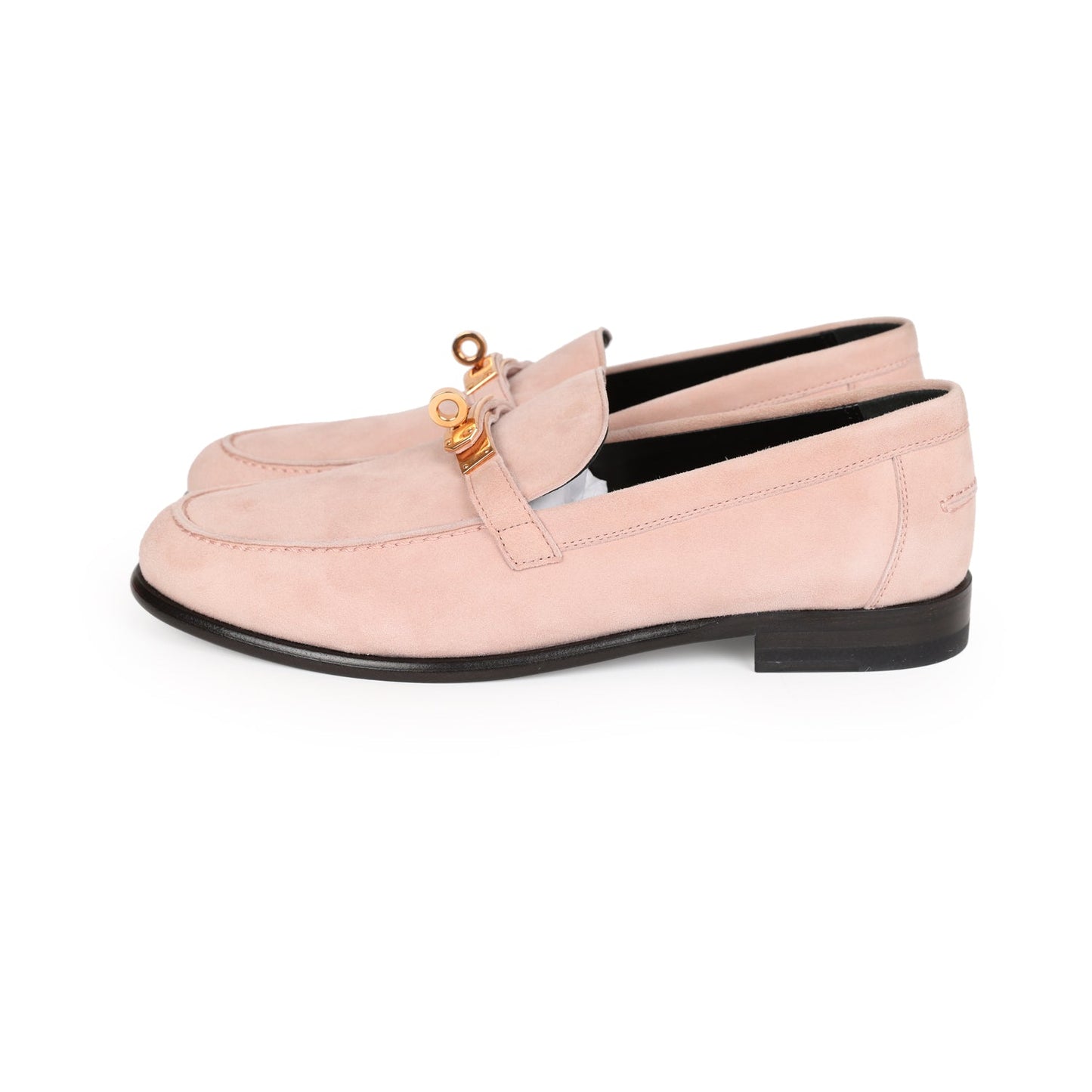 Hermes Destin Loafer Rose Aube Suede Rose Gold Hardware 38 EU