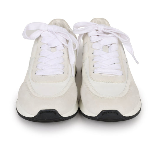 Hermes Boomerang Sneakers White/Gris Perle Epsom/Suede/Canvas 38