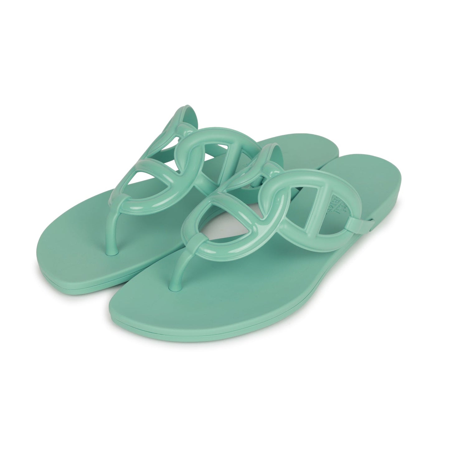 Hermes Egerie Sandals Vert Embrun Rubber 36