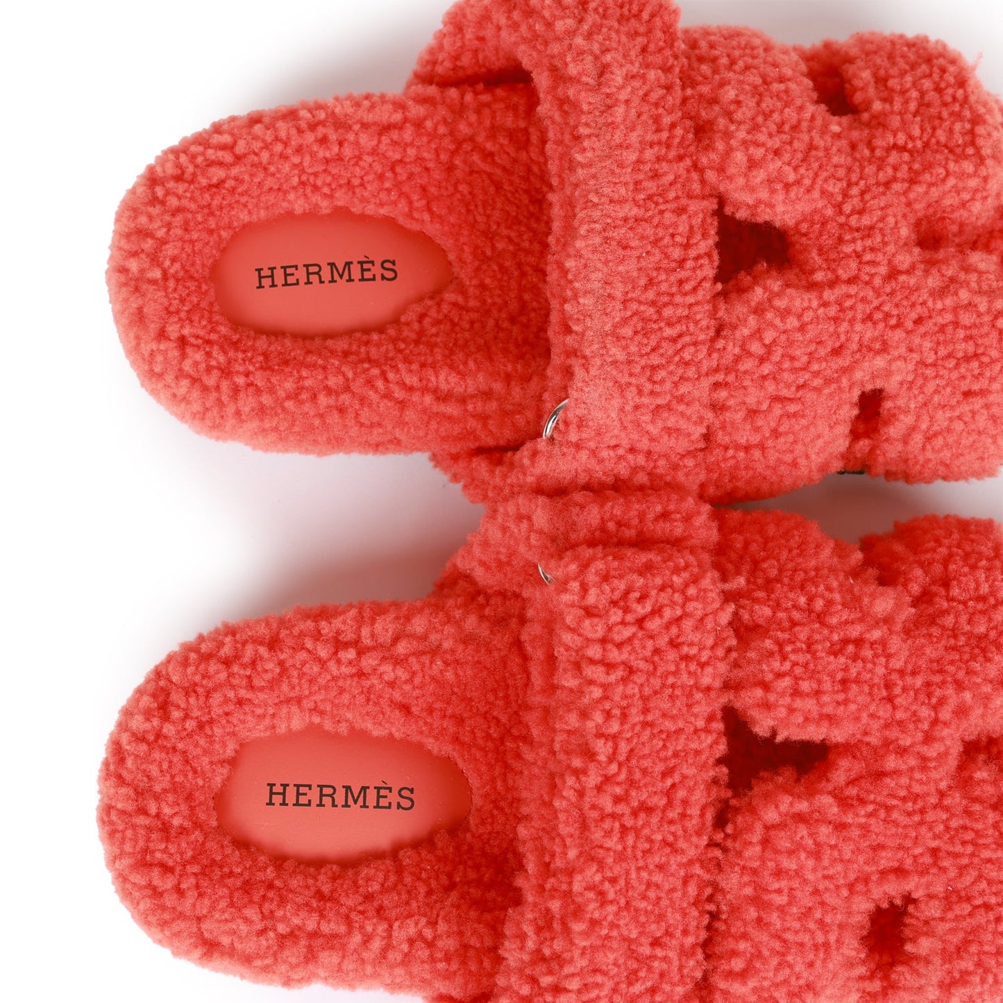 Hermes Chypre Techno Sandals Orange Woolskin