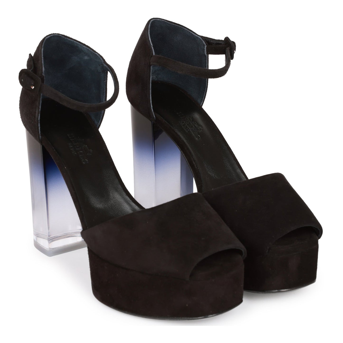 Hermes Flirt 60 Sandals Black Suede 36