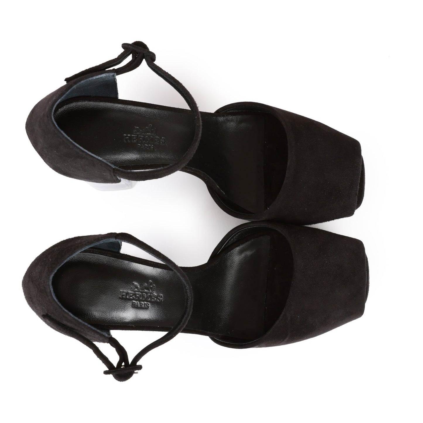 Hermes Flirt 60 Sandals Black Suede 36