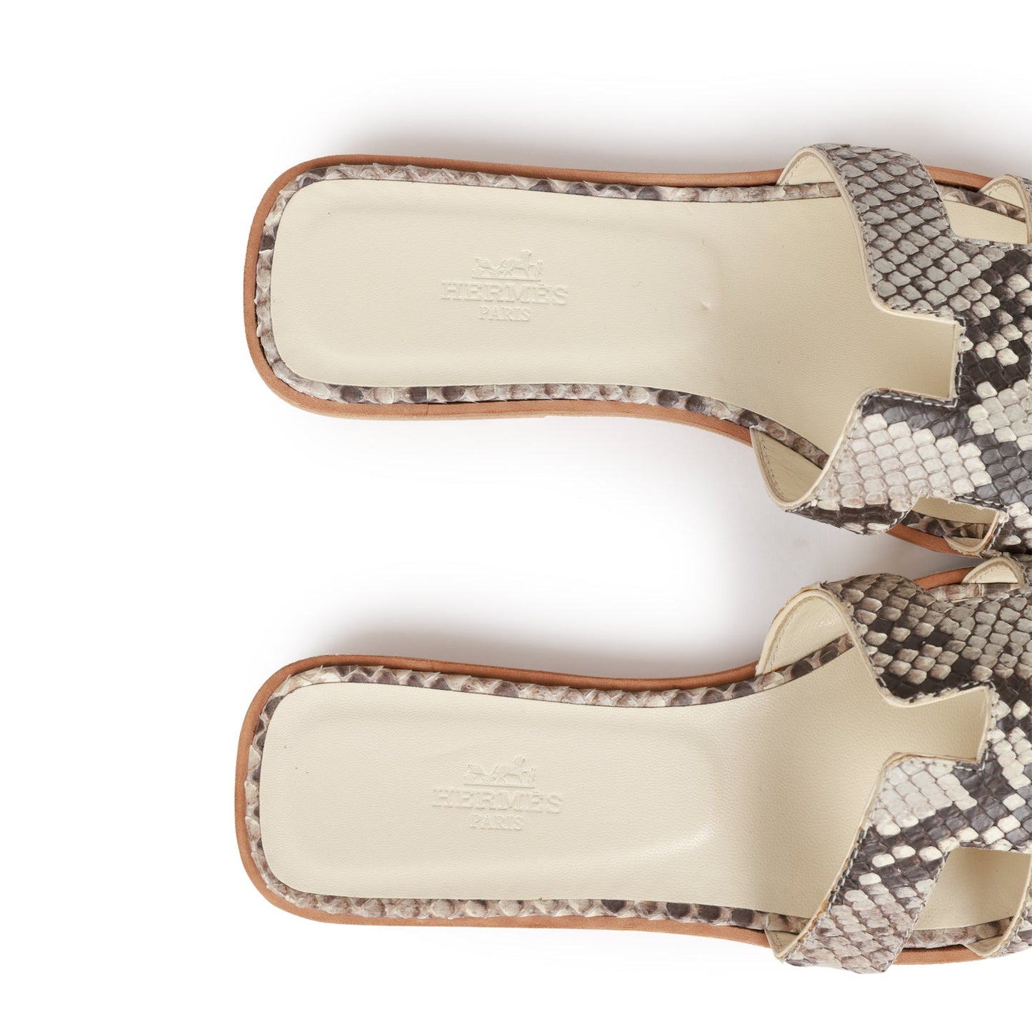 Hermes Oran Sandals Natural Python 37