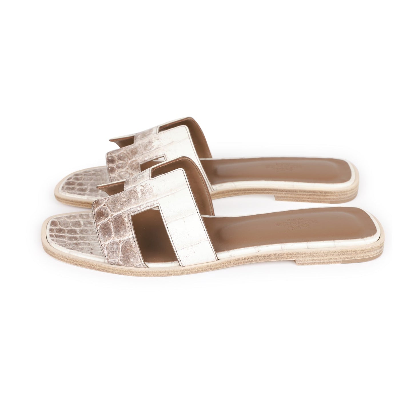 Hermes Oran Sandals Himalaya Niloticus Crocodile 38