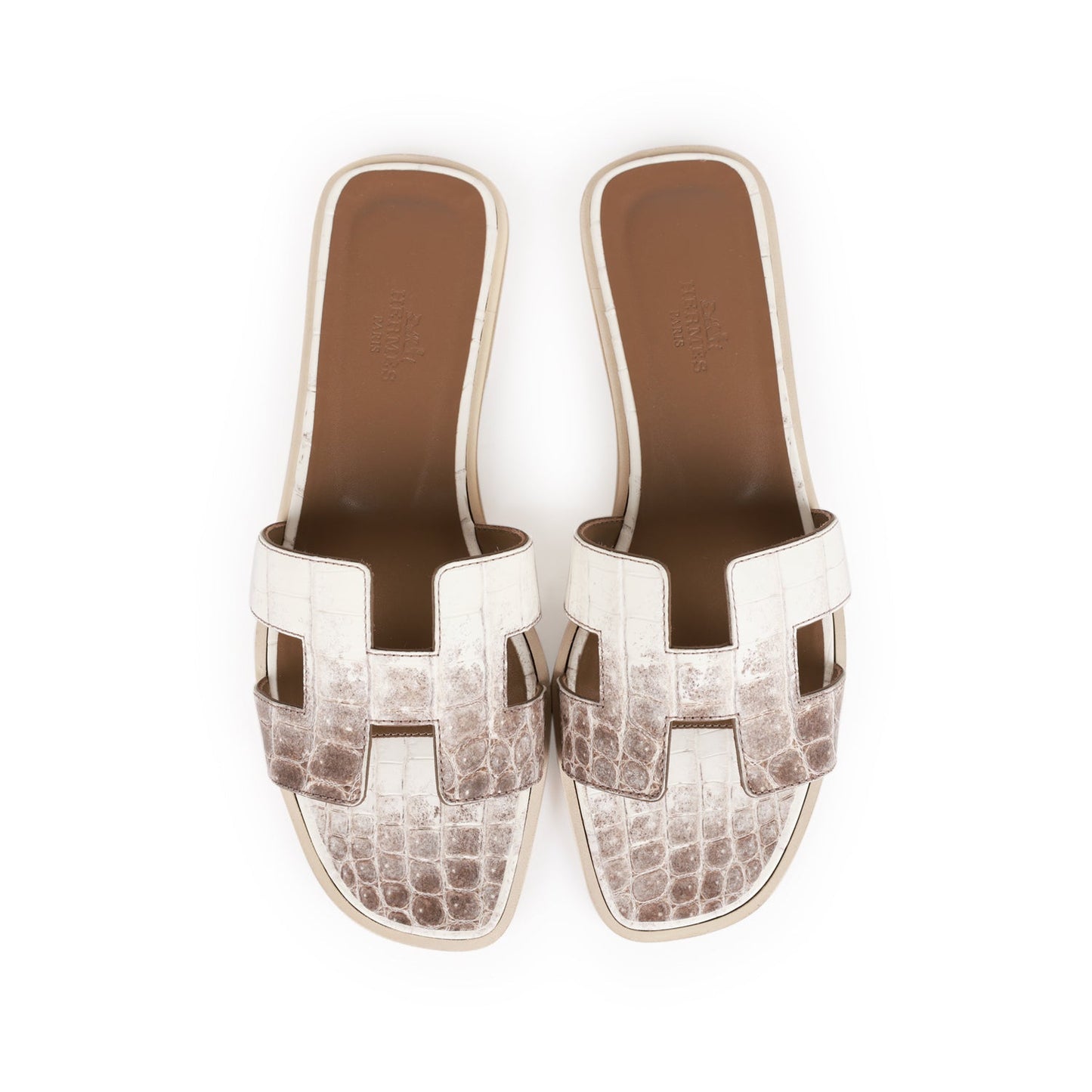 Hermes Oran Sandals Himalaya Niloticus Crocodile 38