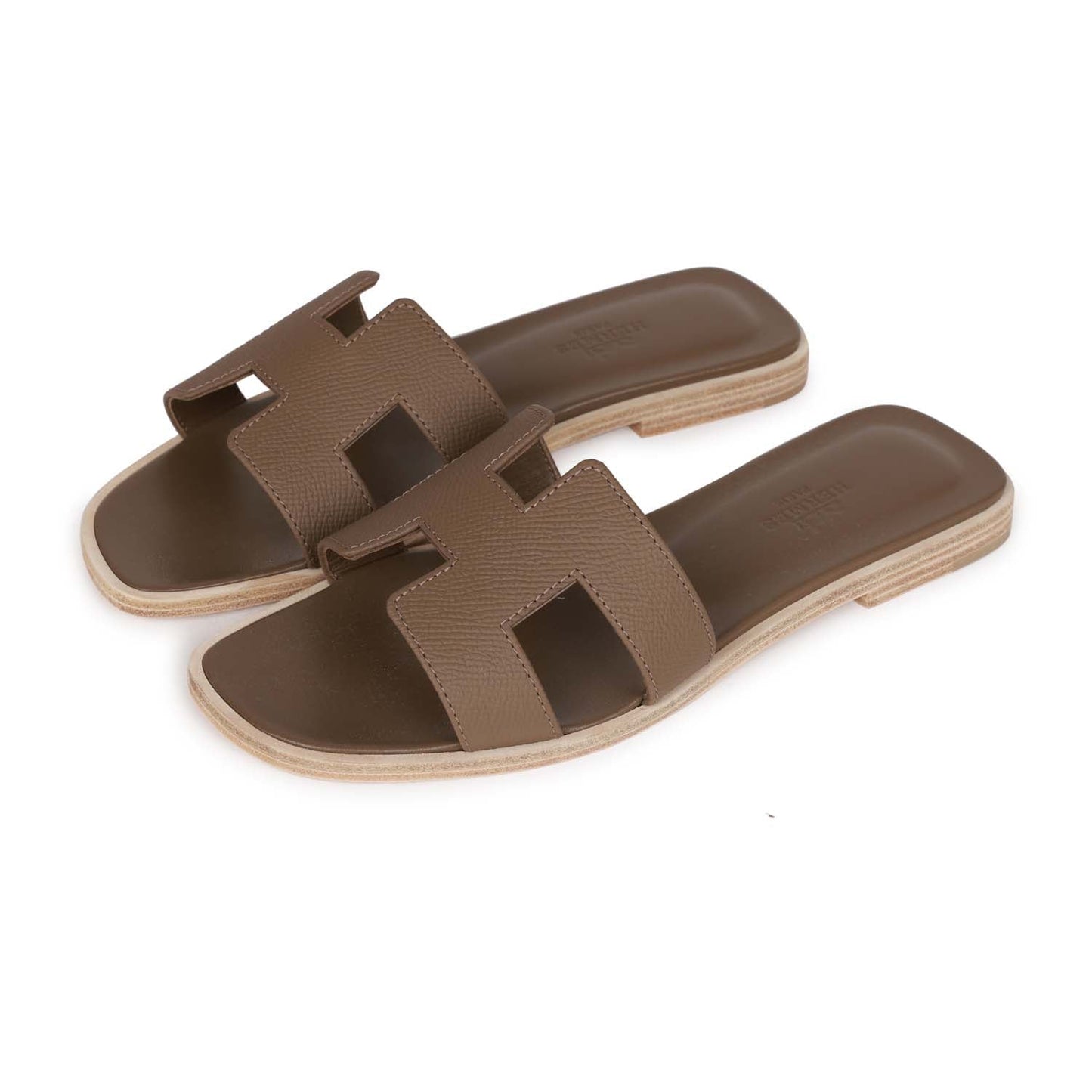 Hermes Oran Sandals Etoupe Epsom 35