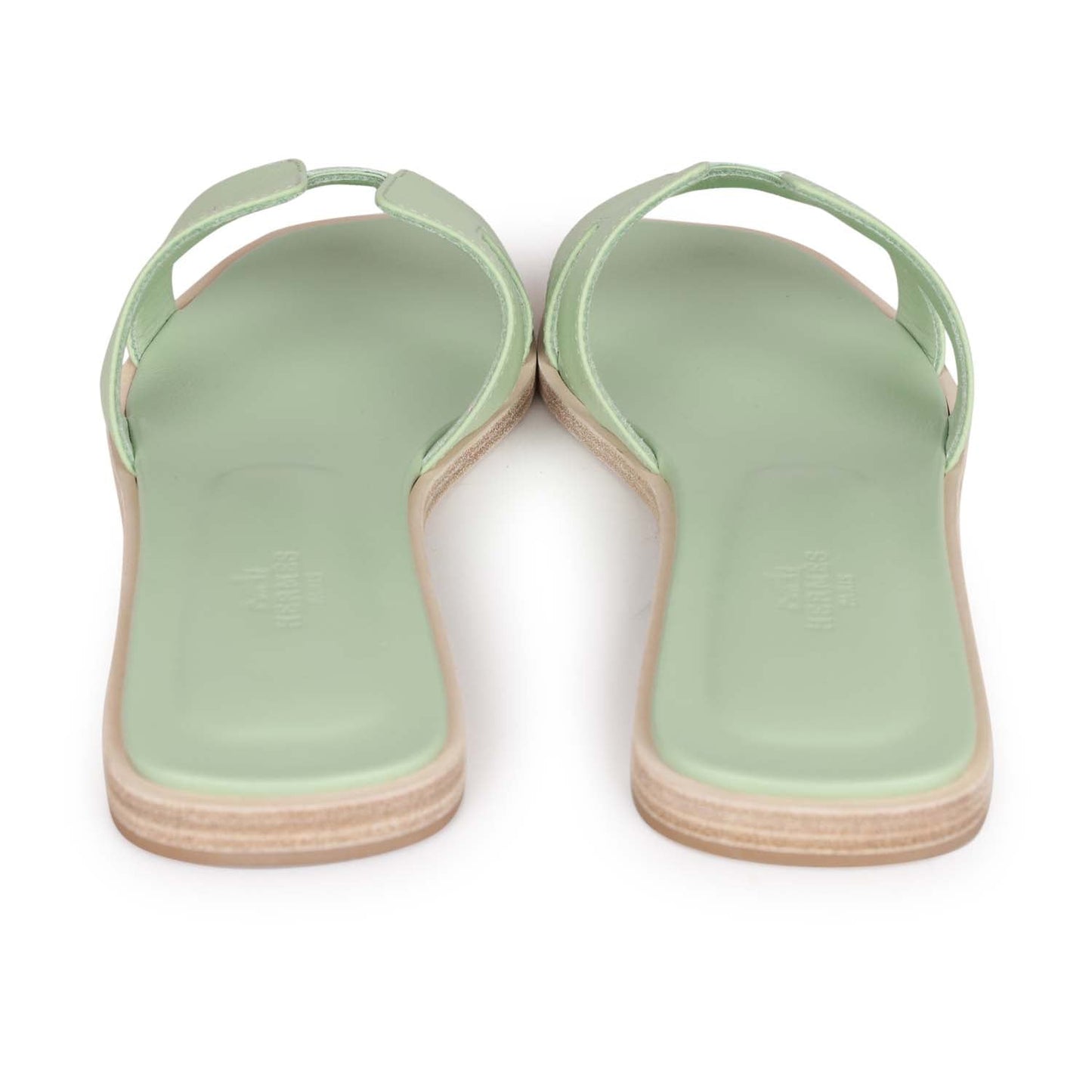 Hermes Oran Sandals Vert Jade Epsom 39.5 EU