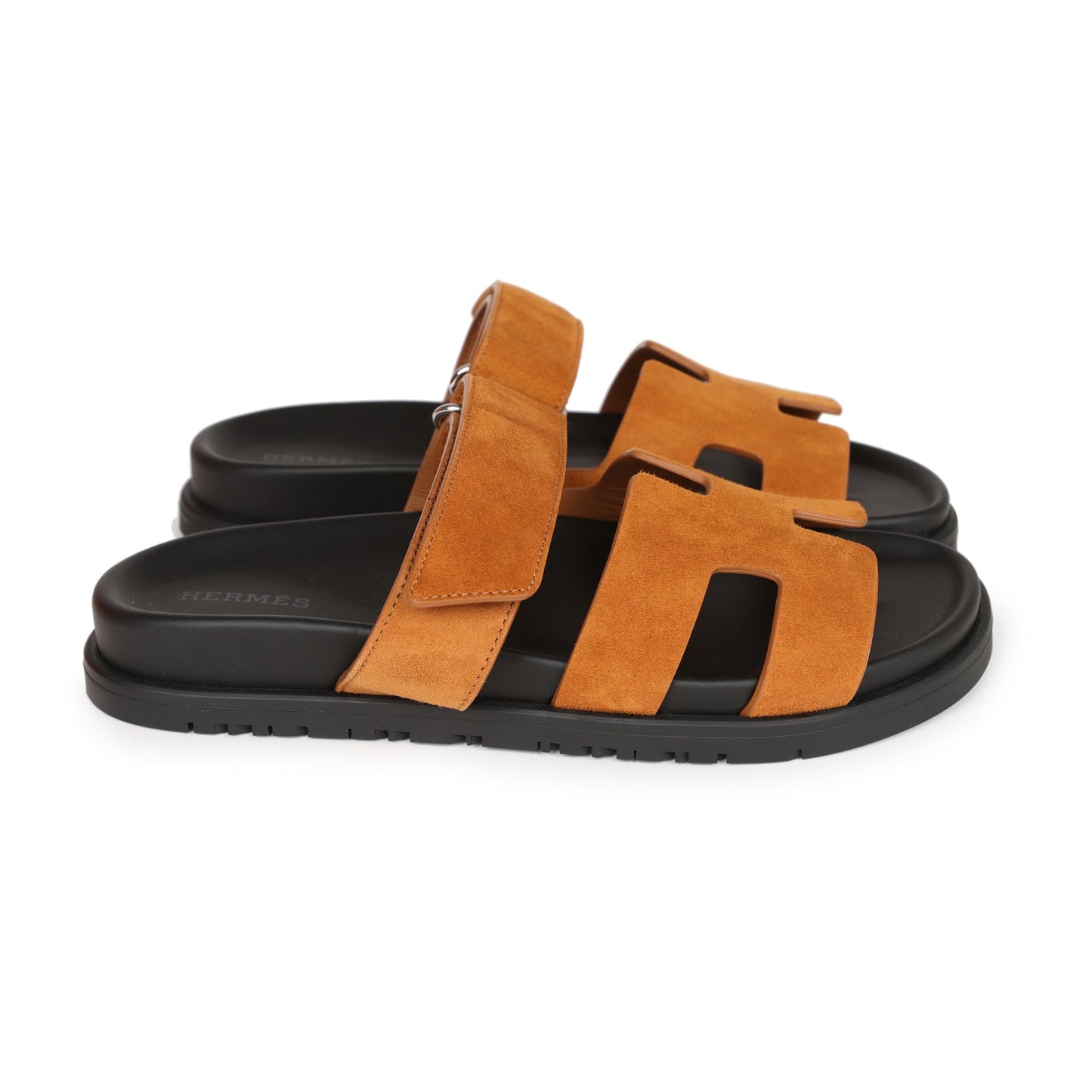 Hermes Chypre Sandals Brown Suede 36 EU