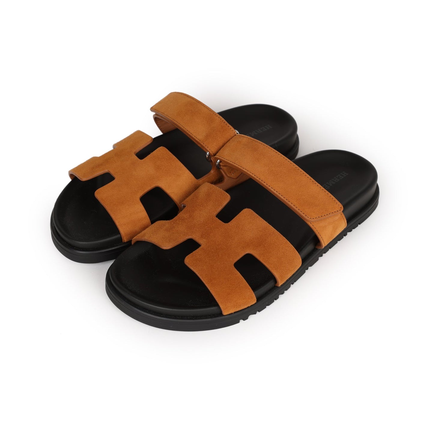 Hermes Chypre Sandals Kraft Suede 38 EU