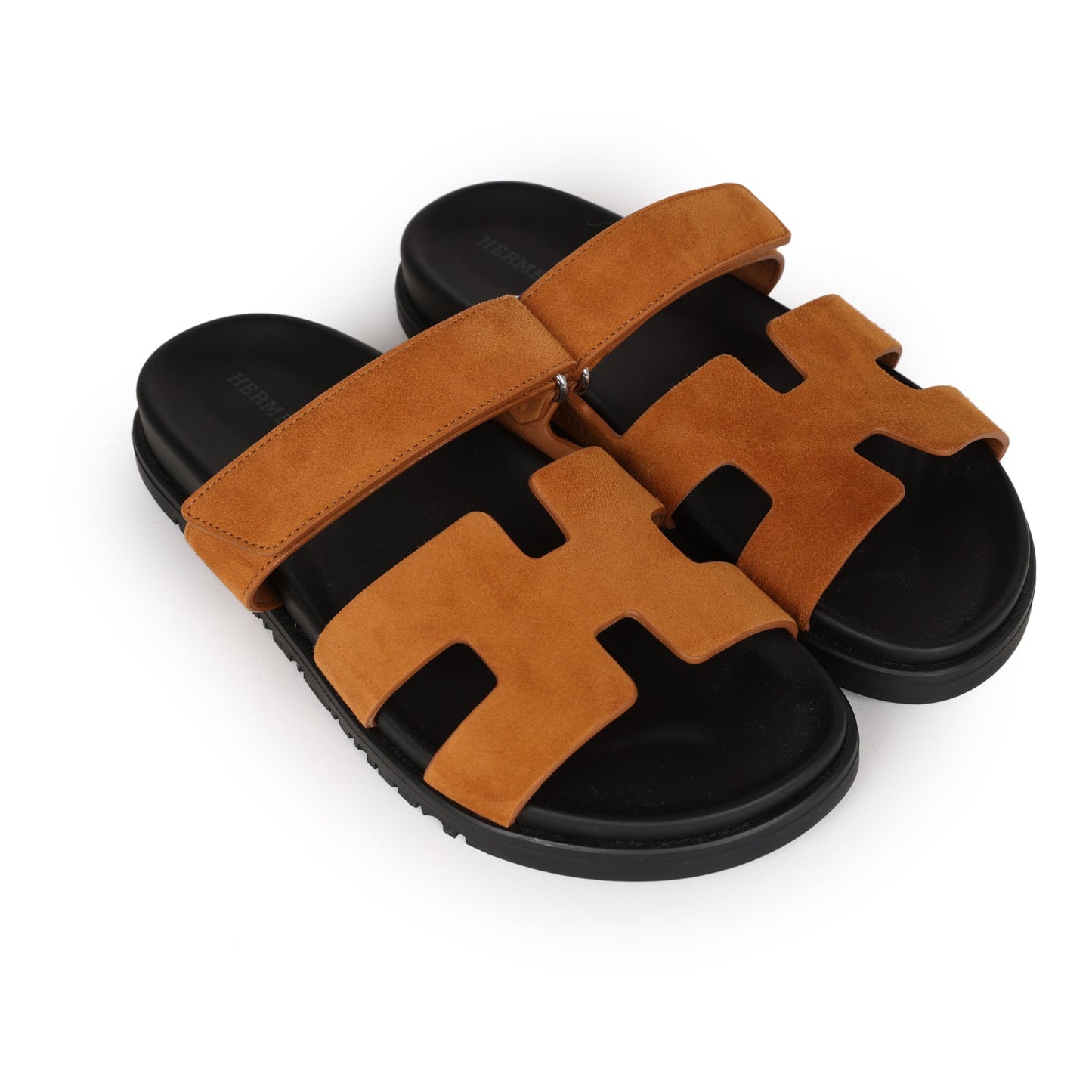 Hermes Chypre Sandals Kraft Suede 38 EU