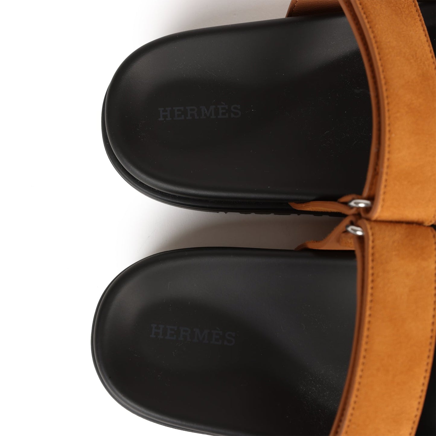 Hermes Chypre Sandals Kraft Suede 38 EU