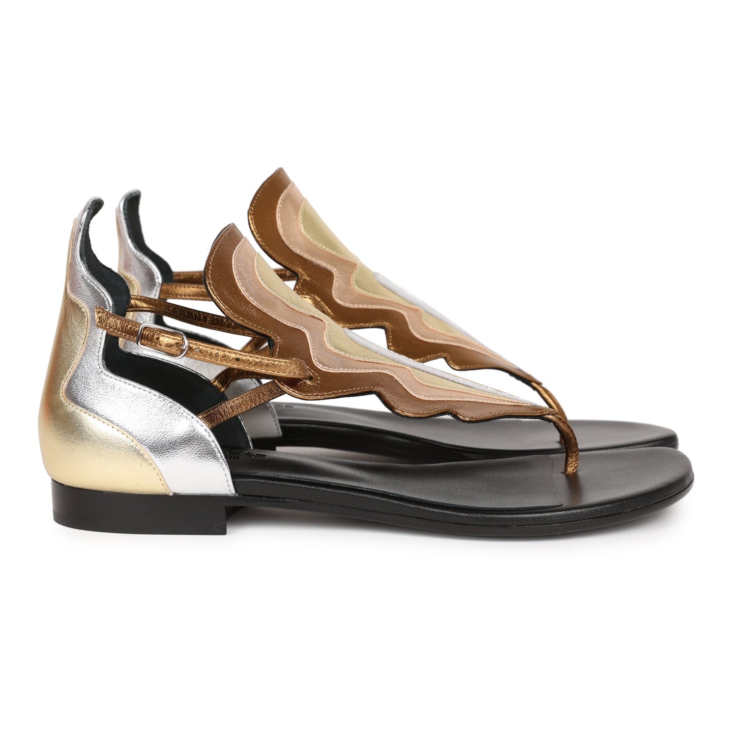 Hermes Garden Sandals Metallic Palladium Hardware 37