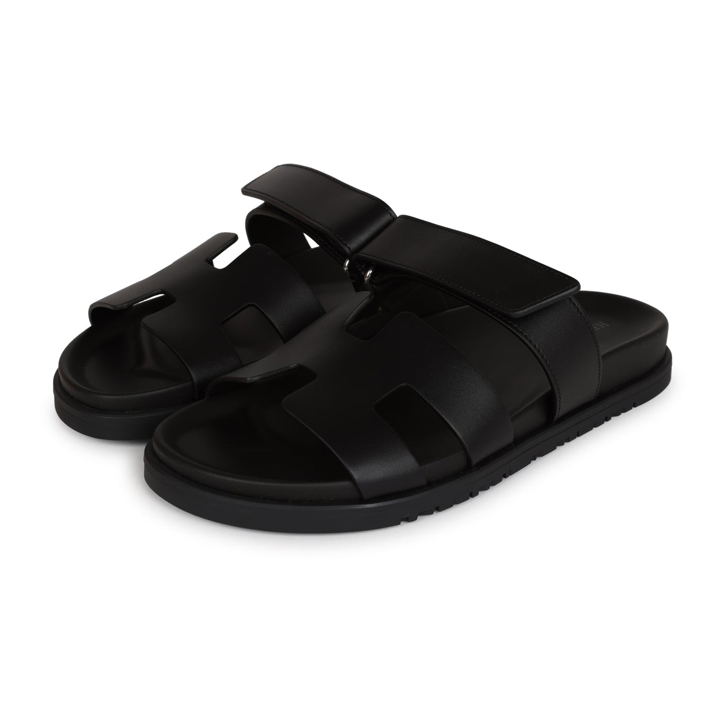 Hermes Chypre Sandals Black Calfskin 38.5 EU