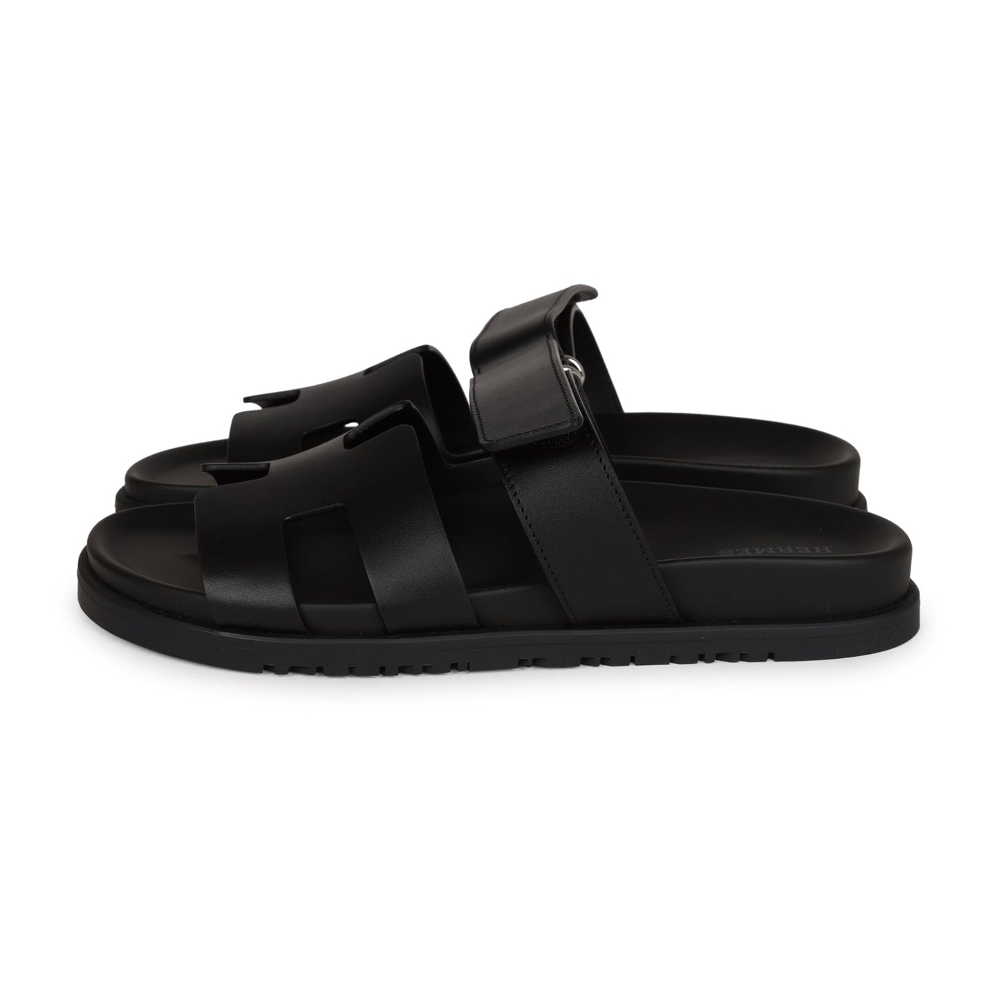 Hermes Chypre Sandals Black Calfskin 38.5 EU