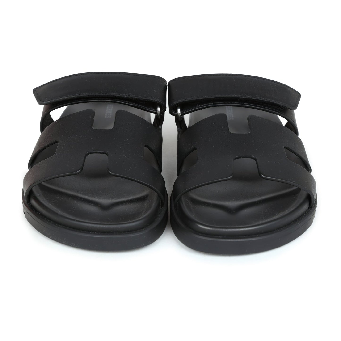 Hermes Chypre Sandals Black Calfskin 39