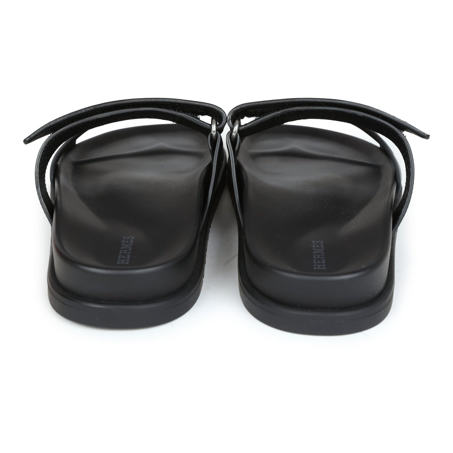 Hermes Chypre Sandals Black Calfskin 39