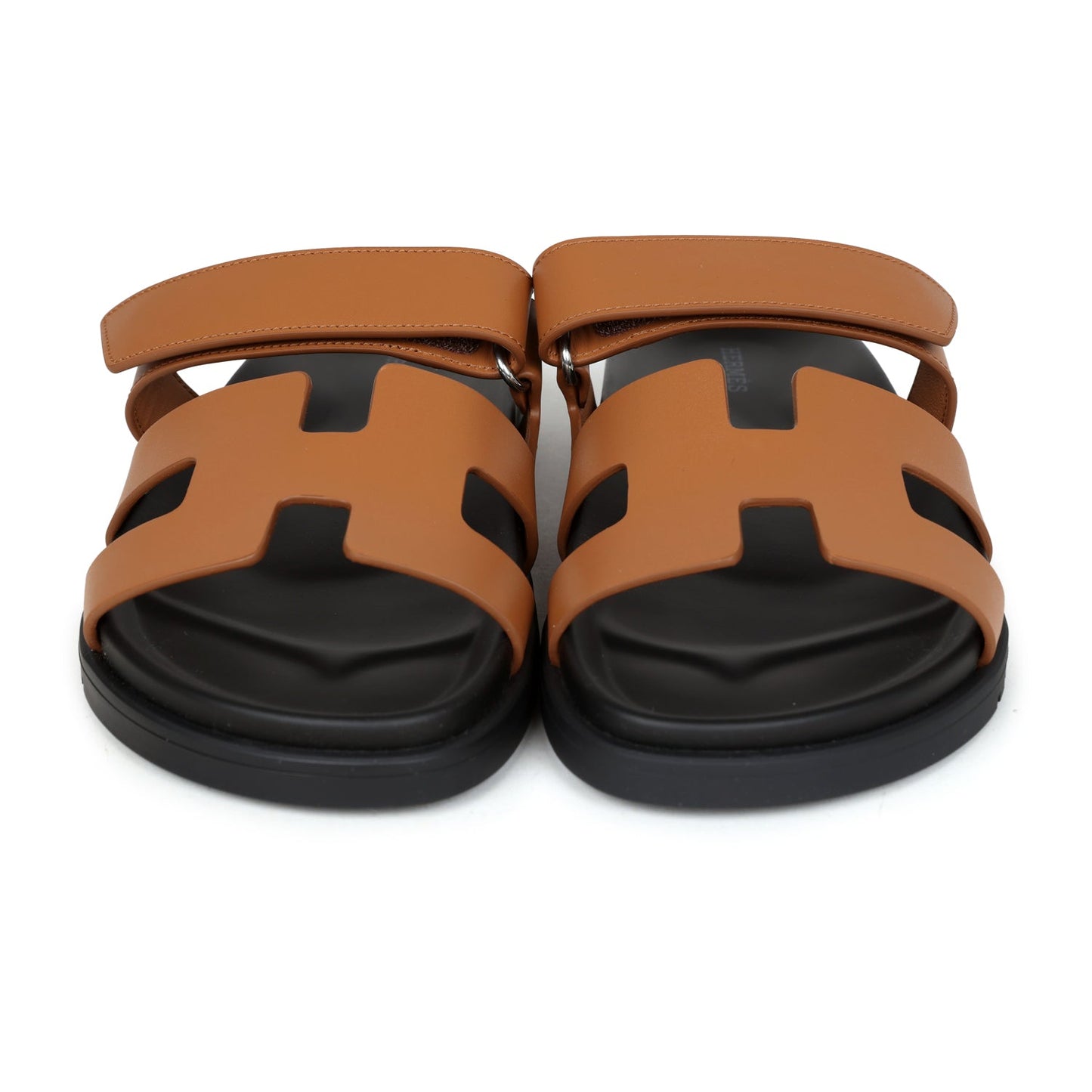 Hermes Chypre Techno Sandals Naturel Calfskin Palladium Hardware 39 EU