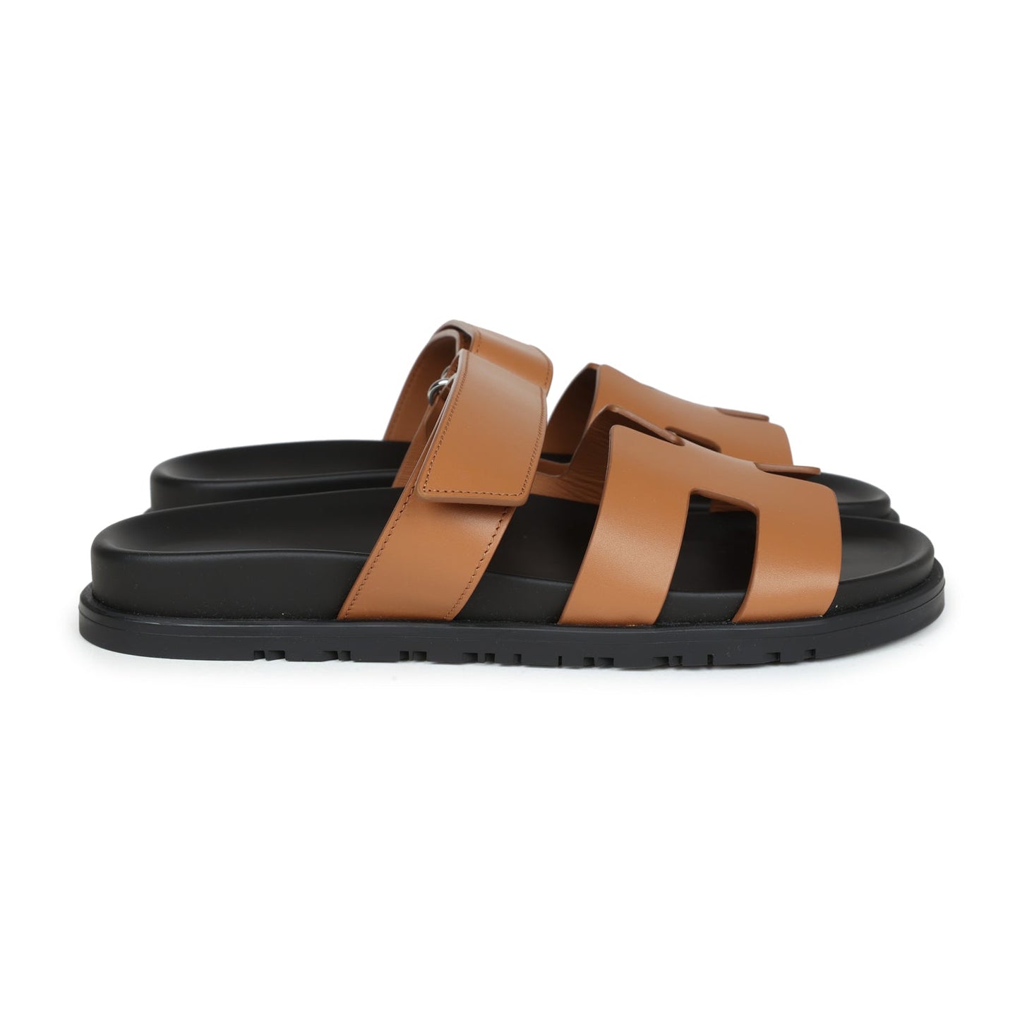 Hermes Chypre Techno Sandals Naturel Calfskin Palladium Hardware 39 EU