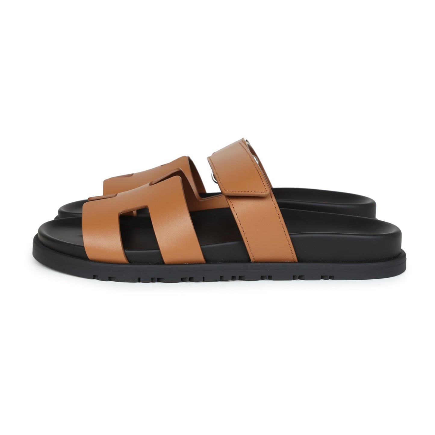 Hermes Chypre Techno Sandals Naturel Calfskin Palladium Hardware 39 EU